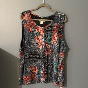 CJ Banks Multicolor Floral Tank Top 3X